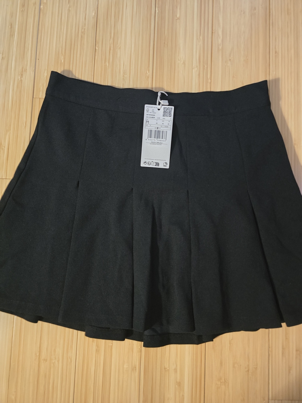 Mango Black Pleated Skirt M NWT